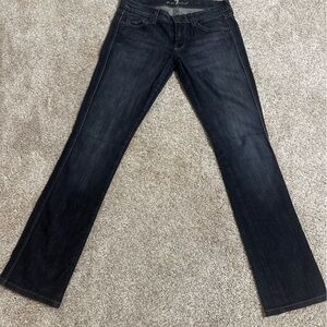 7 for All Mankind Edie straight dark wash denim